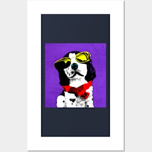 FUNNY DOG POP ART VIOLET RED Posters and Art